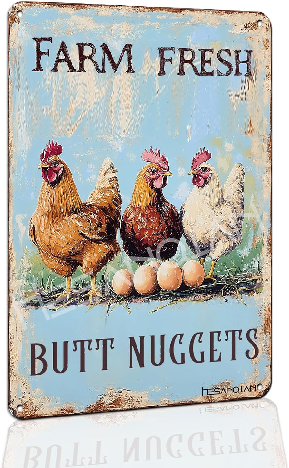 Outdoor Furniture Metal - Funny Chicken Coop Metal Tin Sign