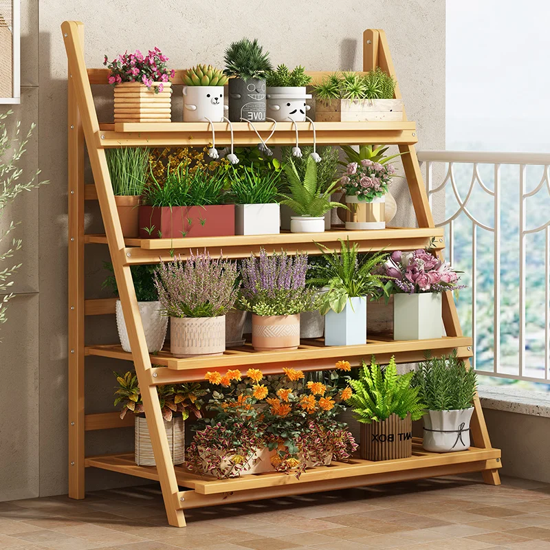 Solid Wood Flower Shelf Plant  - đánh giá và giá Outdoor Furniture Wood
